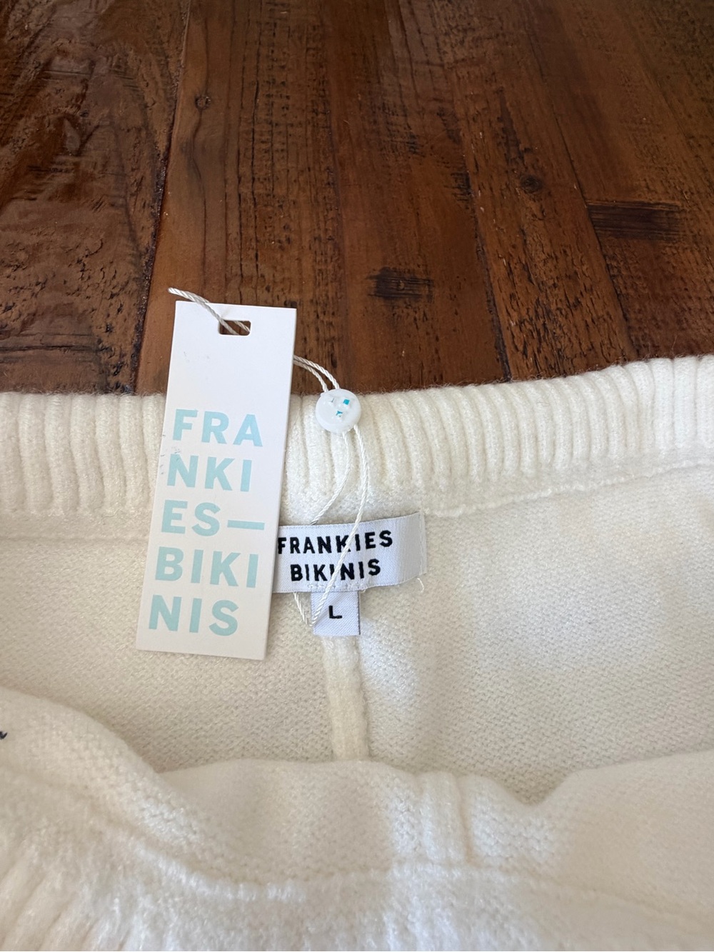 Frankie's Bikinis Snow White fleur cloud knit Low-Rise Pants large nwt - Picture 7 of 10
